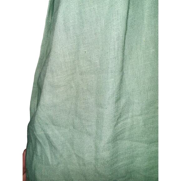 Vintage 90's R&K Linen Blend Overall Midi Dress Womens 10 Pineapple Green Y2K - Picture 8 of 9